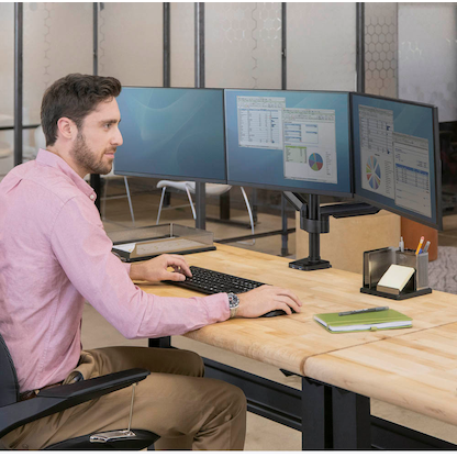 Artikelbild 6 für Fellowes Monitor-Halterung Platinum Series 8042601 schwarz für 3 Monitore, Tischklemme, Tischbohrung, Artikelnummer 377395