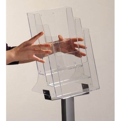 Artikelbild 3 für update displays Prospektständer Pillar silber DIN A4 3 Fächer 33,0 x 25,0 x 111,0 cm, 1 St., Artikelnummer 563465