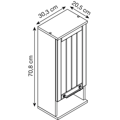 Artikelbild 2 für MÖBELPARTNER Bad-Hängeschrank Jelda 154165 platingrau, eiche-landhaus 30,3 x 32,6 x 180,9 cm, Artikelnummer 172237