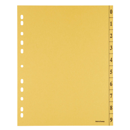 Artikelbild 3 für Trennblätter DIN A4 0-9 gelb, 250 g/qm, 100 St., Artikelnummer 203299