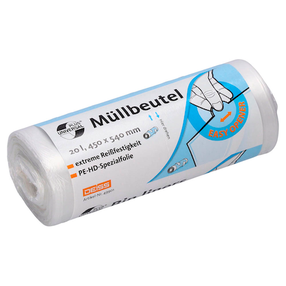 Artikelbild für DEISS Müllbeutel UNIVERSAL PLUS® 20,0 l transparent 6 µm, 50 St., Artikelnummer 251639