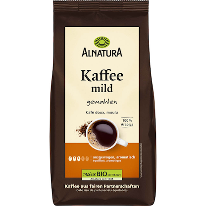 Artikelbild für ALNATURA Bio-Kaffee, gemahlen, Arabicabohnen mild, 500,0 g, Artikelnummer 293849