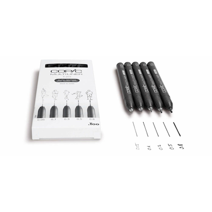 Artikelbild 3 für COPIC® Multiliner Fineliner schwarz 0,05 + 0,1 + 0,3 + 0,5 + 0,8 mm, 5 St., Artikelnummer 361438