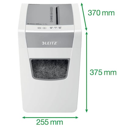 Artikelbild 6 für LEITZ IQ Slim Office Aktenvernichter mit Partikelschnitt P-4, 4 x 28 mm, bis 12 Blatt, weiß, Artikelnummer 390177