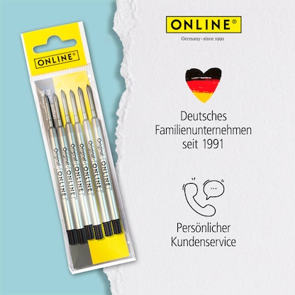 Artikelbild 4 für ONLINE® Kugelschreiberminen M schwarz, 6 St., Artikelnummer 238289