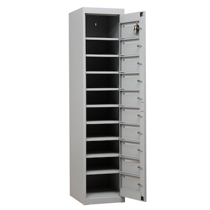 Artikelbild 4 für Gürkan Schließfachschrank lichtgrau 111314, 10 Schließfächer 40,0 x 50,0 x 180,0 cm, Artikelnummer 564676