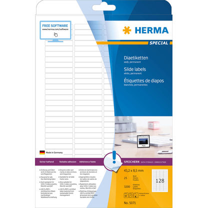 Artikelbild 2 für HERMA Dia-Etiketten 5071 weiß, 25 Blatt, Artikelnummer 800641