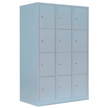 Artikelbild für LÜLLMANN Schließfachschrank lichtgrau 523430, 12 Schließfächer 118,5 x 50,0 x 180,0 cm, Artikelnummer 186417