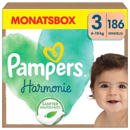 Artikelbild für Pampers® Windeln Harmonie™ Gr. 3 (6-10 kg) für Babys und Kleinkinder, 186 St., Artikelnummer 273908