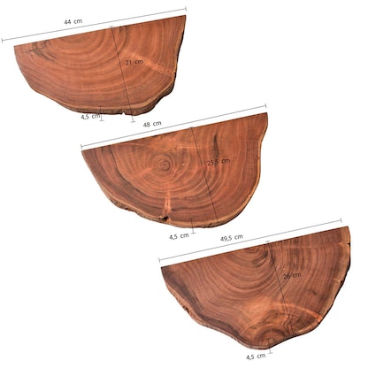 Artikelbild 2 für WOHNLING Wandregale-Set braun 49,5 x 26,0 x 4,5 cm, 1 St., Artikelnummer 314288