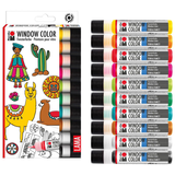 Artikelbild 1 für Marabu Lama Fenstermalfarben farbsortiert 10 leuchtende Farben à 25,0 ml, Artikelnummer 399947
