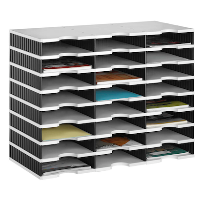 Artikelbild für styro Sortierstation Styrodoc grau/schwarz mit 24 Fächern, Artikelnummer 435800