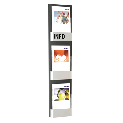 Artikelbild für Kerkmann Wandprospekthalter First silber DIN A4 3 Fächern 26,0 x 6,5 x 120,0 cm, 1 St., Artikelnummer 473443