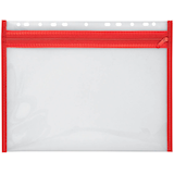 Artikelbild 1 für VELOFLEX Reißverschlussbeutel VELOBAG® DIN A4 transparent/rot 0,3 mm, 1 St., Artikelnummer 474726
