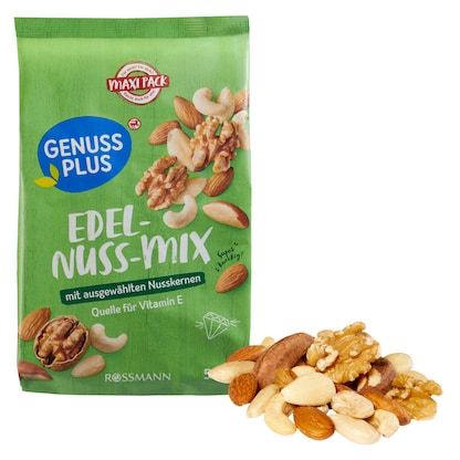 Artikelbild für GENUSS PLUS EDEL-NUSS-MIX Nüsse 500,0 g, Artikelnummer 801917