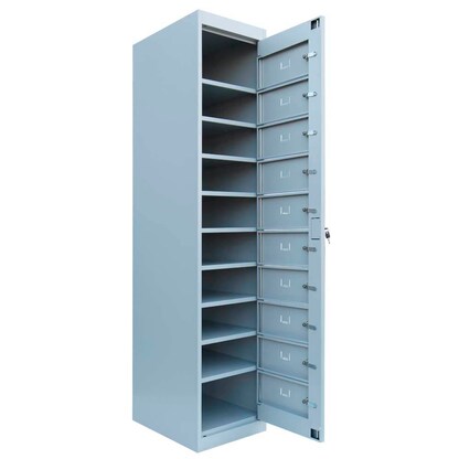 Artikelbild 3 für LÜLLMANN Schließfachschrank lichtgrau 526100, 10 Schließfächer 40,0 x 50,0 x 180,0 cm, Artikelnummer 186108