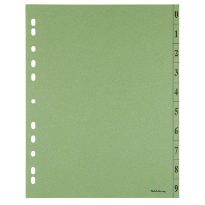 Artikelbild 2 für Trennblätter DIN A4 0-9 grün, 250 g/qm, 100 St., Artikelnummer 203315