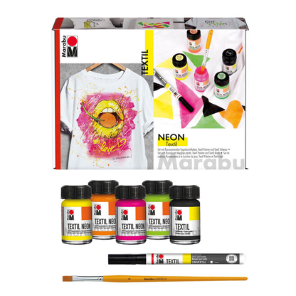 Artikelbild für Marabu Neon Stoffmalfarben farbsortiert, 5 St., Artikelnummer 399887