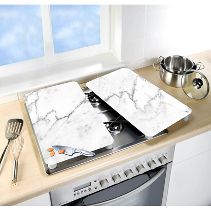 Artikelbild 2 für WENKO Herdabdeckplatten Marmor weiß, grau, 2 St., Artikelnummer 530834