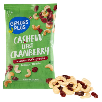 Artikelbild für GENUSS PLUS CASHEW-CRANBERRY-MIX 150,0 g, Artikelnummer 667453