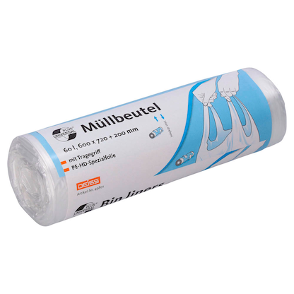 Artikelbild für DEISS Müllbeutel UNIVERSAL PLUS® 60,0 l transparent 9 µm, 20 St., Artikelnummer 251676