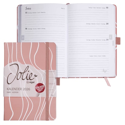 Artikelbild für SIGEL Buchkalender Jolie 2026 rosè, 1 St., Artikelnummer 568566