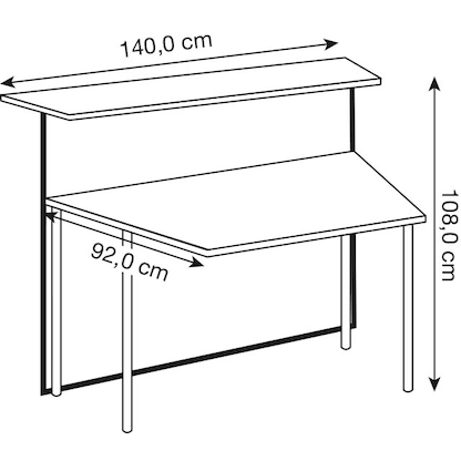 Artikelbild 2 für Kerkmann Anbautheke gerade, weiß, nussbaum 140,0 x 92,0 x 108,0 cm, Artikelnummer 261661