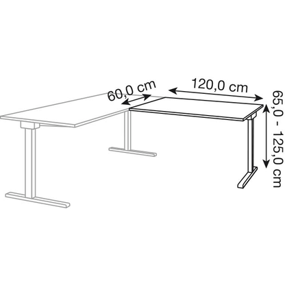 Artikelbild 2 für mauser Anbautisch varitos.c ahorn, weiß rechteckig rechts 120,0 x 60,0 x 65,0 - 125,0 cm, Artikelnummer 273072
