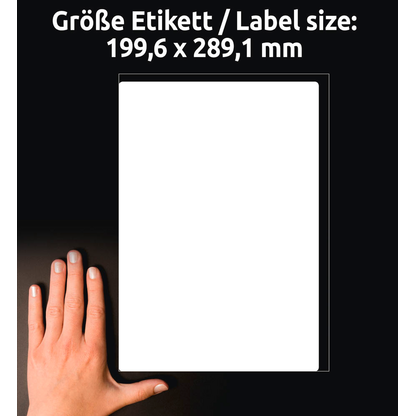 Artikelbild 5 für AVERY Zweckform Versandetiketten L7167-100 weiß 199,6 x 289,1 mm, 100 Blatt, Artikelnummer 358051