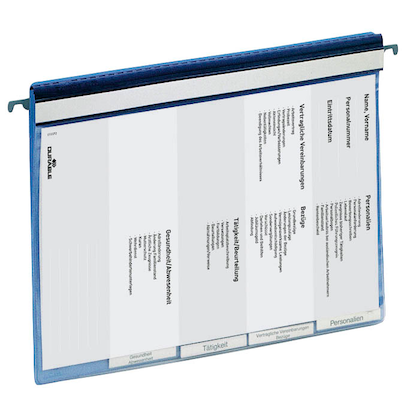 Artikelbild für DURABLE Personalhefter Kunststoff blau DIN A4 5x kaufmännische Heftung, 5 St., Artikelnummer 933739