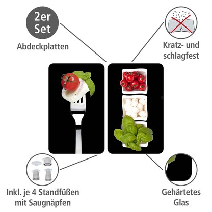 Artikelbild 3 für WENKO Herdabdeckplatten Caprese schwarz, 2 St., Artikelnummer 532277