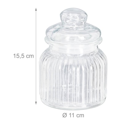Artikelbild 6 für relaxdays Vorratsdosen 15,5 cm hoch transparent 0,7 l, 6 St., Artikelnummer 562407