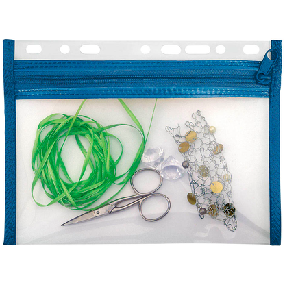 Artikelbild für VELOFLEX Reißverschlussbeutel VELOBAG® DIN A5 transparent/blau 0,3 mm, 1 St., Artikelnummer 474585
