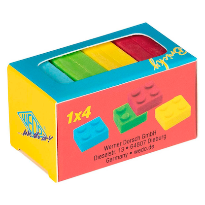Artikelbild für WEDO Radiergummis Bricky farbsortiert, 4 St., Artikelnummer 404139