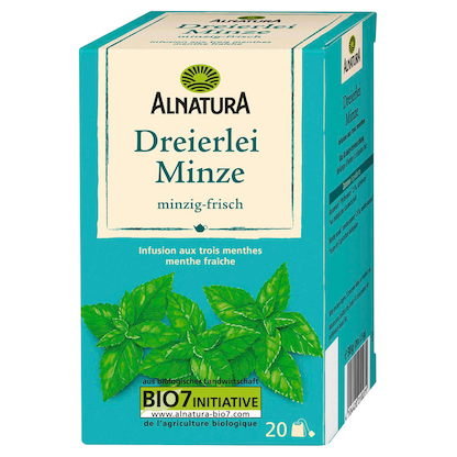Artikelbild für ALNATURA Dreierlei Minze Bio-Tee 20 Portionen, Artikelnummer 294656