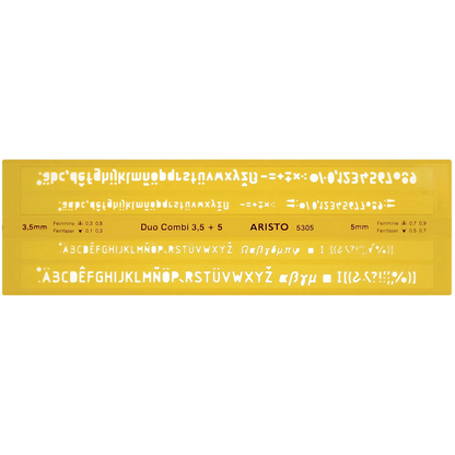 Artikelbild für ARISTO Schriftschablone gelb, Artikelnummer 621399