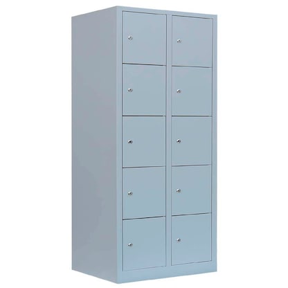 Artikelbild für LÜLLMANN Schließfachschrank lichtgrau 523920, 10 Schließfächer 80,0 x 50,0 x 190,0 cm, Artikelnummer 184859