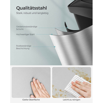 Artikelbild 7 für SONGMICS Mülltrenner 3x 15,0 l edelstahl, 1 St., Artikelnummer 262897