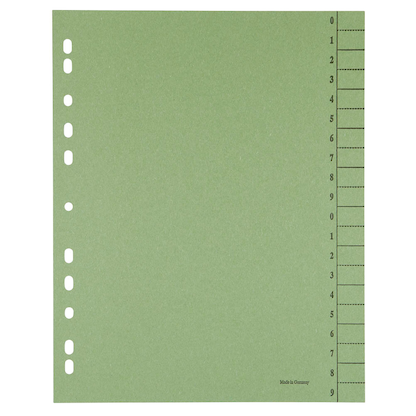 Artikelbild 3 für Trennblätter DIN A4 0-9 grün, 250 g/qm, 100 St., Artikelnummer 203315