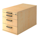 Artikelbild 1 für HAMMERBACHER Solid TC30 Rollcontainer ahorn 4 Auszüge 42,8 x 80,0 x 51,2 cm, Artikelnummer 862452