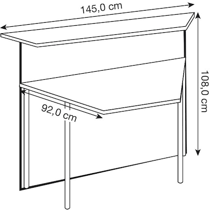 Artikelbild 2 für Kerkmann Anbautheke gerade, weiß, nussbaum 145,0 x 92,0 x 108,0 cm, Artikelnummer 261697