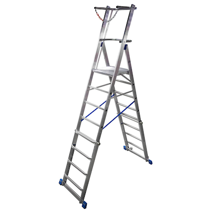 Artikelbild für KRAUSE Podestleiter STABILO silber 8 Sprossen, H: 286,0 cm, Artikelnummer 569103