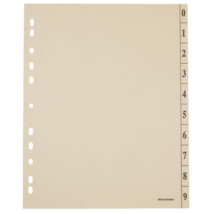 Artikelbild 2 für Trennblätter DIN A4 0-9 chamois, 200 g/qm, 100 St., Artikelnummer 255901