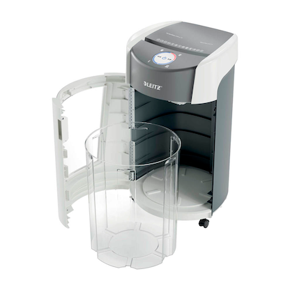 Artikelbild 7 für LEITZ IQ OptiMax Office 550 Aktenvernichter mit Partikelschnitt P-5, 2 x 15 mm, bis 10 Blatt, weiß, Artikelnummer 390167