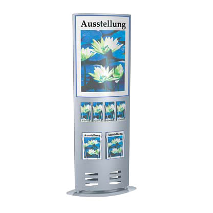 Artikelbild für Kerkmann Infosäule tec-art Säule Size silber DIN A4, 1/3 DIN A4 6 Fächer 77,0 x 30,0 x 185,0 cm, 1 St., Artikelnummer 459545