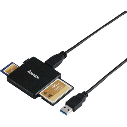 Artikelbild für hama USB-3.0-Multikartenleser Multi-microSD, SD, Compact Flash-Kartenleser schwarz, Artikelnummer 375290
