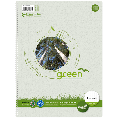 Artikelbild für Ursus Collegeblöcke green kariert DIN A4 ohne Rand, 1 Block, Artikelnummer 907699