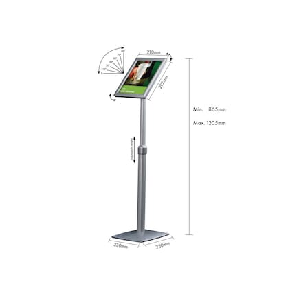 Artikelbild 2 für update displays Infoständer silber DIN A4 25,0 - 33,0 x 42,0 x 86,5 - 125,0 cm, 1 St., Artikelnummer 287969
