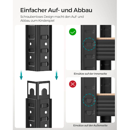Artikelbild 7 für SONGMICS Schwerlastregal GLR060B01 schwarz 120,0 x 60,0 x 200,0 cm, Artikelnummer 290177