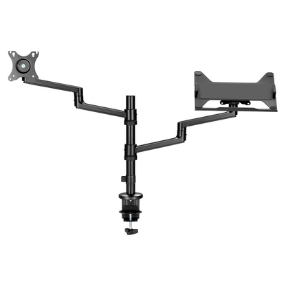 Artikelbild 5 für goobay Laptop-Monitor-Halterung Deluxe 74417 schwarz für 1 Monitor und 1 Notebook, Tischbohrung, Tischklemme, Artikelnummer 656187